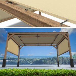 ShadeMart 95% Pergola Sun Shade 95% Pergola Sun Shade Outdoor Canopy Replacement Cover with Grommets and Stainless Steel Weighted Rods for Patio, Backyards, Carport, Garden (We Make Custom Size)