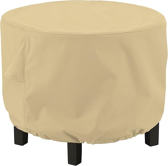 Classic Accessories Terrazzo Water-Resistant 30 Inch Round Ottoman/Coffee Table Cover, Outdoor Table Cover