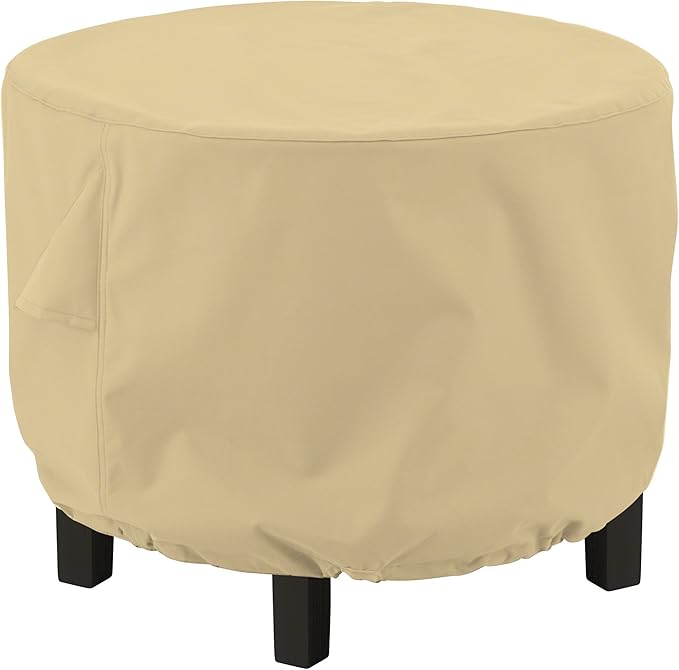 Classic Accessories Terrazzo Water-Resistant 30 Inch Round Ottoman/Coffee Table Cover, Outdoor Table Cover