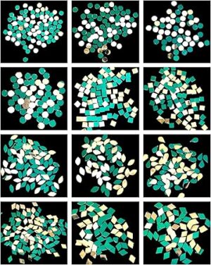 Teraiya's 12 Very Small Mirrors Kit with Free Storage Box for Lippan Art and Art Craft Work Mandala Art Work (2400 Pcs)
