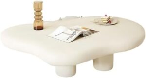 Cloud Coffee Table, Irregular Cloud-Shaped Tea Table, Living Room, Bedroom, Home Office Furniture, Modern Cute Coffee Table for Home Decor (120 * 90 * 30)（3 legs）