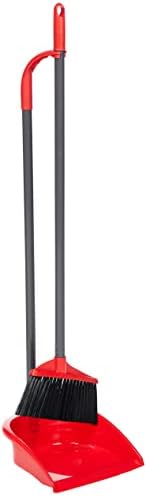 Vileda Long-Handle Dustpan – Convenient Dusting Accessory, Back Pain-Free, Convenient Length, Efficient Dirt Collection,Space-Saving Design (24.5 x 25 x 97 Cm )