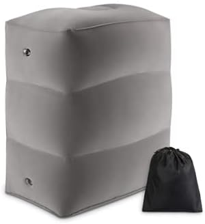 Beauenty Portable Inflatable Travel Foot Rest Pillow,adjustable Three Layers Height Pillow For Airplanes,Cars,Trains,Kids To Sleep On Long Flights，suitable For Office,Home And Any Travel（Grey）