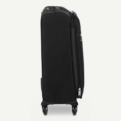 Amazon Basics Softside Carry-On Spinner Luggage Suitcase -Telescoping Handles, 3-Piece Set (21"/25"/30"), Black