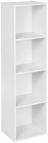URBNLIVING Tier Wooden Bookcase Shelving Display Storage Shelf Unit Wood Shelves (White, 3 Shelf)