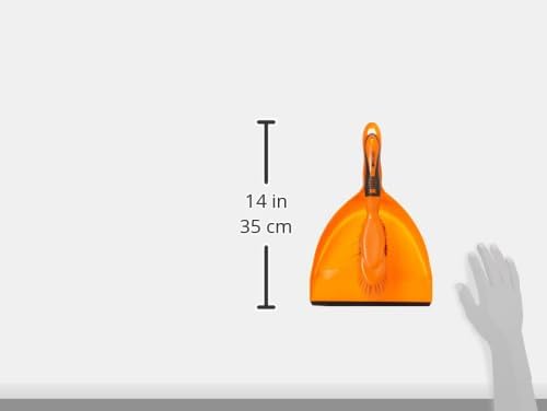 Royalford Dust Pan & Brush Set - Hand Broom with Durable Stiff Bristles - Broom Set Having Frayed and Angled Tips - Cleaning Tool Perfect for Home or Office Use