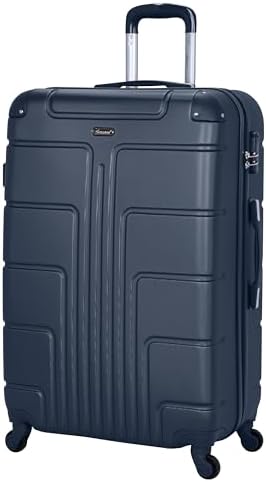 Senator Lightweight Checked Bag- Durable Hard Shell Luggage 28 Inches Suit Case for Travel A1012 | ABS Large Hard sided Luggage with Spinner Wheels 4 (Checked Luggage 28-Inch, Navy Blue)