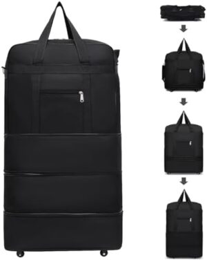 GOLDEN LAND Travel Trolley Luggage Bag,Carry-On Luggage,Large Suitcase for 30KG,Zipper Duffle Bag with Wheels,Travel Organizer for Men Women