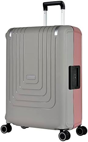 Eminent Checked Luggage 28 Inches – Polypropylene Hard Case Luggage Sets with 4 Double Spinner Wheels TSA Lock (Checked Luggage 28-Inch, Gray Pink)