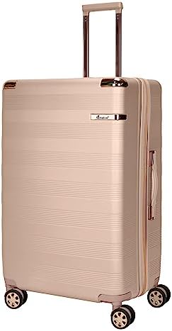 Senator Unisex Travel Luggage ABS Lightweight 4 Quiet 360° Double spinner Wheel Suitcase with Built-In TSA Type lock A5125 (Carry-On 20-Inch, Milk Pink)