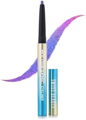 SWISS BEAUTY Holographic Shimmery Pencil Eyeliner – Waterproof, Smudge-Proof & Long-Lasting Creamy Formula with Multichrome Effect, Easy Glide, Shade: Milky Way, 0.2 g