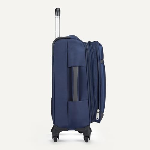 Amazon Basics Softside Carry-On Spinner Suitcase - 21 Inch (53cm), Navy Blue