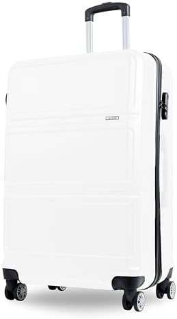 Reflection ABS Carry On Suitcase Airline Approved, Lightweight 28 Inch Luggage- 360° Silent Wheels, ABS Hard Luggage Trolley, Spinner Wheels, Travel Luggage (28-Inch, White)