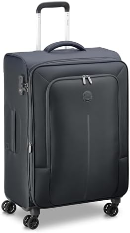 Delsey Caracas 70cm Softcase 4 Double Wheel Expandable Check-In Luggage Trolley Black - 00390782000E9