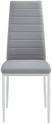 Danube Home Yattin 1+6 Glass Dining Set | 7-Piece Comfortable Dining Set | Sturdy Kitchen Dining Table With 6 Dining Chairs | Modern Design Furniture For Home Dining Room - White/Light Grey