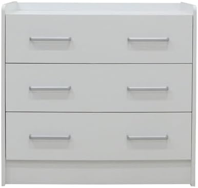 Danube Home Supreme 3 Drawer Young Dresser | Durable Vanity Table | Dressing Makeup Desk With Storage | Modern Design Bedroom Furniture L80xW40.5xH76cm - White