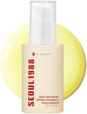 K-SECRET SEOUL 1988 Retinal Serum – Formulated with Advanced Retinal Liposome 2% and 58% Black Ginseng Extract | Fine Lines and Skin Texture Care Serum | Korean Skincare, 30ml / 1.01 fl oz