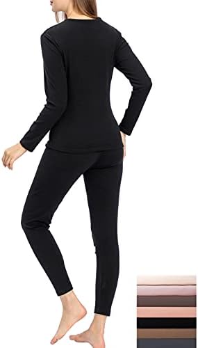 Ultra Soft Thermal Underwear for Women, Long Johns 2 Set with Fleece Lined,Cold Weather Base layer Warm Top & Bottom