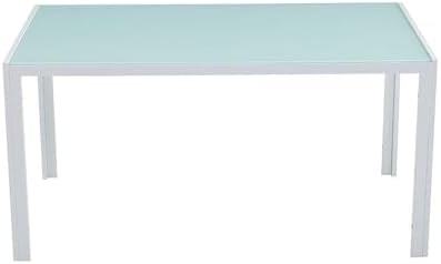 Danube Home Yattin 1+6 Glass Dining Set | 7-Piece Comfortable Dining Set | Sturdy Kitchen Dining Table With 6 Dining Chairs | Modern Design Furniture For Home Dining Room - White/Light Grey