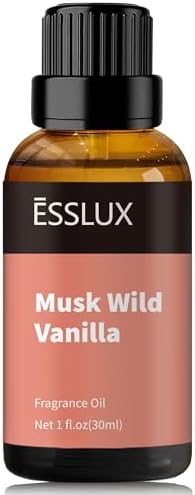 Musk Wild Vanilla Fragrance Oil, ESSLUX Large Single Essential Oil 30ml, Candle Making Scents, Scented Oils for Home for Diffuser, Soap, Perfume, Humidifier