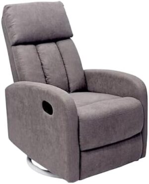 Multi Home Furniture Brown Manual Recliner Chair – Lazy Sofa Chair with Rocking & 360° Swivel Motion, Remote Control Functions, PU Leather Sofa Fabric Recliner Sofa Single Sofa for Living Room