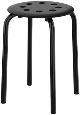 Danube Home Kenli Stool | Light Weight Single Backless Chair | PP+Metal Legs Material | Modern Design 1 Seater Chair For Living Room Dining Room Indoor Furniture L31xW31xH44cm -Black