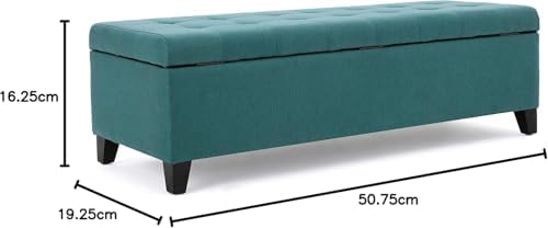 Ripple FURNITURE Home ModernFabric Storage Ottoman (Teal)