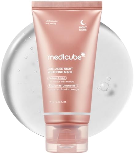 medicube Collagen Overnight Wrapping Peel Off Facial Mask Pack - Elasticity & Hydration Care, Reduces Sagging & Dullness - Hydrolyzed Collagen For Glowing Skin - Korean Skin Care, 2.53 fl.oz