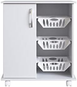 Danube Home Ledian Single Door Fruit Cabinet | Sturdy Home Kitchen Organiser | Modern Design Furniture For Dining Room, Living Room, Kitchen L 68 X W 40 X H 74 Cm White