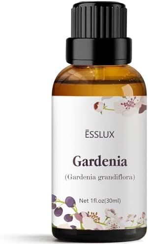 ESSLUX Gardenia Essential Oil, ESSLUX Aromatherapy Essential Oils for Diffuser, Massage, Soap, Candle Making, Perfume, 30 ml