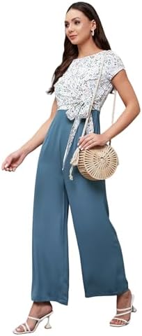 Miss Olive Women's Wine V-Neck Sleeveless Solid Wrap Regular Jumpsuit