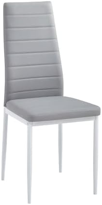 Danube Home Yattin 1+6 Glass Dining Set | 7-Piece Comfortable Dining Set | Sturdy Kitchen Dining Table With 6 Dining Chairs | Modern Design Furniture For Home Dining Room - White/Light Grey