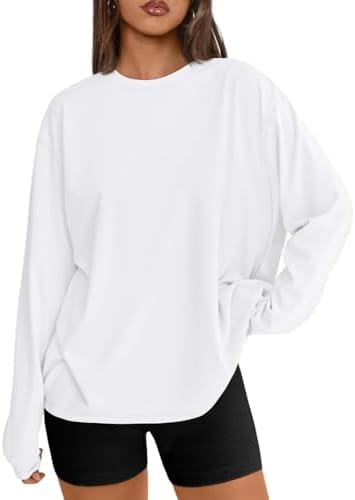 Womens Oversized Long Sleeve T Shirts 2025 Basic Crewneck Tee Fall Tops Casual Workout Clothes