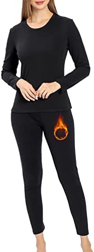 Ultra Soft Thermal Underwear for Women, Long Johns 2 Set with Fleece Lined,Cold Weather Base layer Warm Top & Bottom