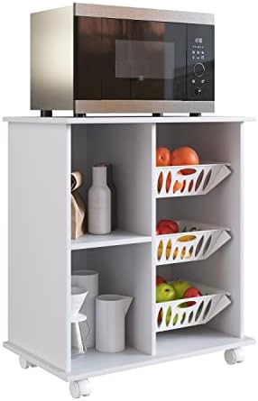 Danube Home Ledian Single Door Fruit Cabinet | Sturdy Home Kitchen Organiser | Modern Design Furniture For Dining Room, Living Room, Kitchen L 68 X W 40 X H 74 Cm White