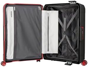 American Tourister Tribus Suitcase, 69 cm / 25 inch, 4 Spinner Wheels, Hard Top, PP Dark Grey|Address Tag|TSA Lock|Scratch Resistant Texture|3-Point Locking System - 3 Years Global Warranty