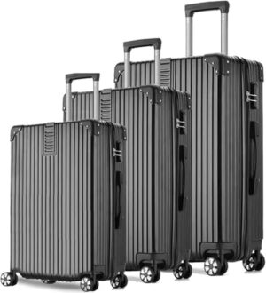 Luggage Set, 3-piece (20/24/28)" Suitcases with Universal Wheels PC+ABS Durable Hardshell Luggage Clearance Price (black)