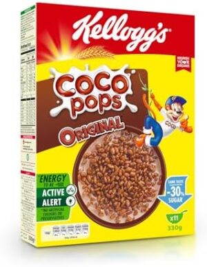 Kellogg's Coco Pops, 330g, Tasty & Nourishing Breakfast, 7 Vitamins & Iron, Source of Fibre, High in Vitamin D & Calcium, Ideal For Breakfast & Snacks