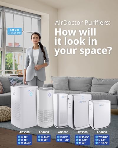 AIRDOCTOR 2000i SMART Air Purifiers for Small Rooms & Medium/Small Bedrooms. 3 Stage Filtration