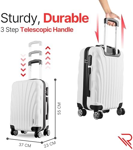 Reflection ABS Luggage, Lightweight & 360° Silent Wheels Suitcase, Airline Approved, ABS Hard Luggage Trolley, Travel Luggage with Spinner Wheels