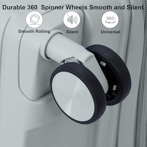 Senator Unisex Expandable Hard Case Luggage Lightweight PP Fashion Trolley Luggage with 4 Double Spinner Wheel and Safe Zippers KH1006 (Checked Luggage 28-Inch, Silver)