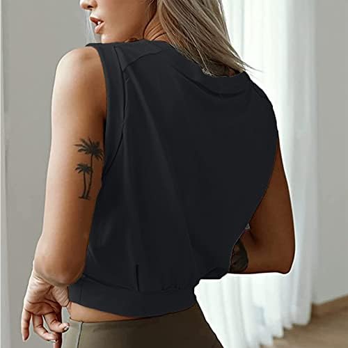 Workout Tops for Women Sleeveless Crop Tank Top Loose fit Crew Neck Vest Tops Yoga Gym Running Crop Top Camisole Blouses Shirt