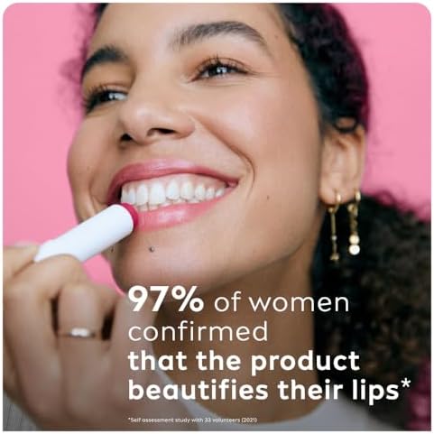 Labello Cherry Shine Lip Balm, 24H Melt-In Moisture, with Shea Butter and Natural Oils Enriched with Vitamins, with Natural Ingredients, Mineral Oil Free, Vegan, 4.8g