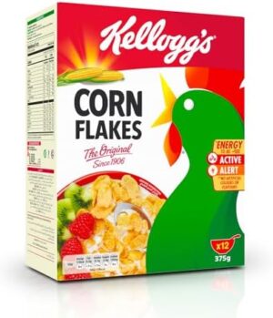 Kellogg's Corn Flakes Original | 375g | Tasty & Nourishing Breakfast | Cholesterol Free | High in Vitamins B1, B2, B3, D & Iron | Quick & Easy Breakfast