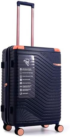 Reflection Saphir Premium Quality ABS Suitcase, Lightweight Hardshell, Metalic Corner, Vertical Series Travel Luggage Trolley with 4 Spinner Wheels and TSA Lock (24-Inch / 61-CM, Wine Red)