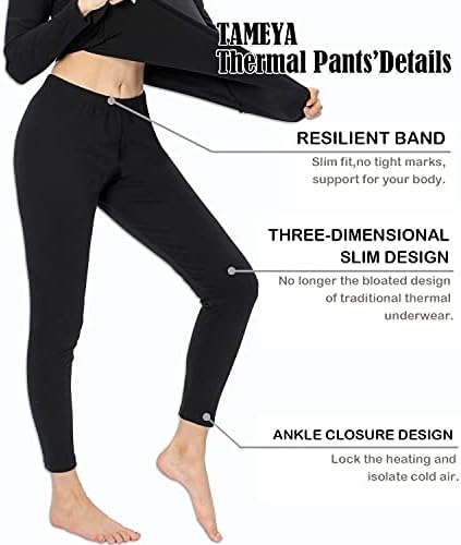 Ultra Soft Thermal Underwear for Women, Long Johns 2 Set with Fleece Lined,Cold Weather Base layer Warm Top & Bottom
