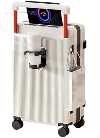 MOTIM حقيبة سفر Travel Suitcase with Wide Handle, Luggage Bag with Charging port, 360° Spinner Wheels, Lightweight Textured Hard Shell, Password Lock (22inch)