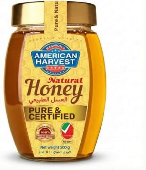 American Harvest Natural Honey 500g Hexa Jar | Pure & Certified | No Added Sugar | Dairy Free, Nut Free & Gluten Free | Natural Sweetener