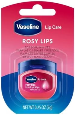 Vaseline Lip Care Rosy Lips, Tinted Lip Balm Mini Jar for Soft Pink Lips, Up to 72-Hr Lasting Moisturization, 7g