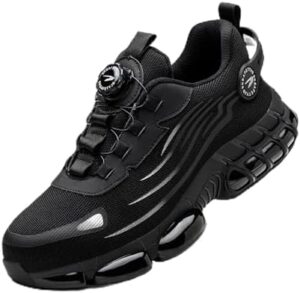 LIWEGHT Safety Shoes Steel Toe for Men Women, Non-Slip Work Shoes, Rotating Laces, Durable Steel Toe Sneakers, Lightweight Composite Toe shoes